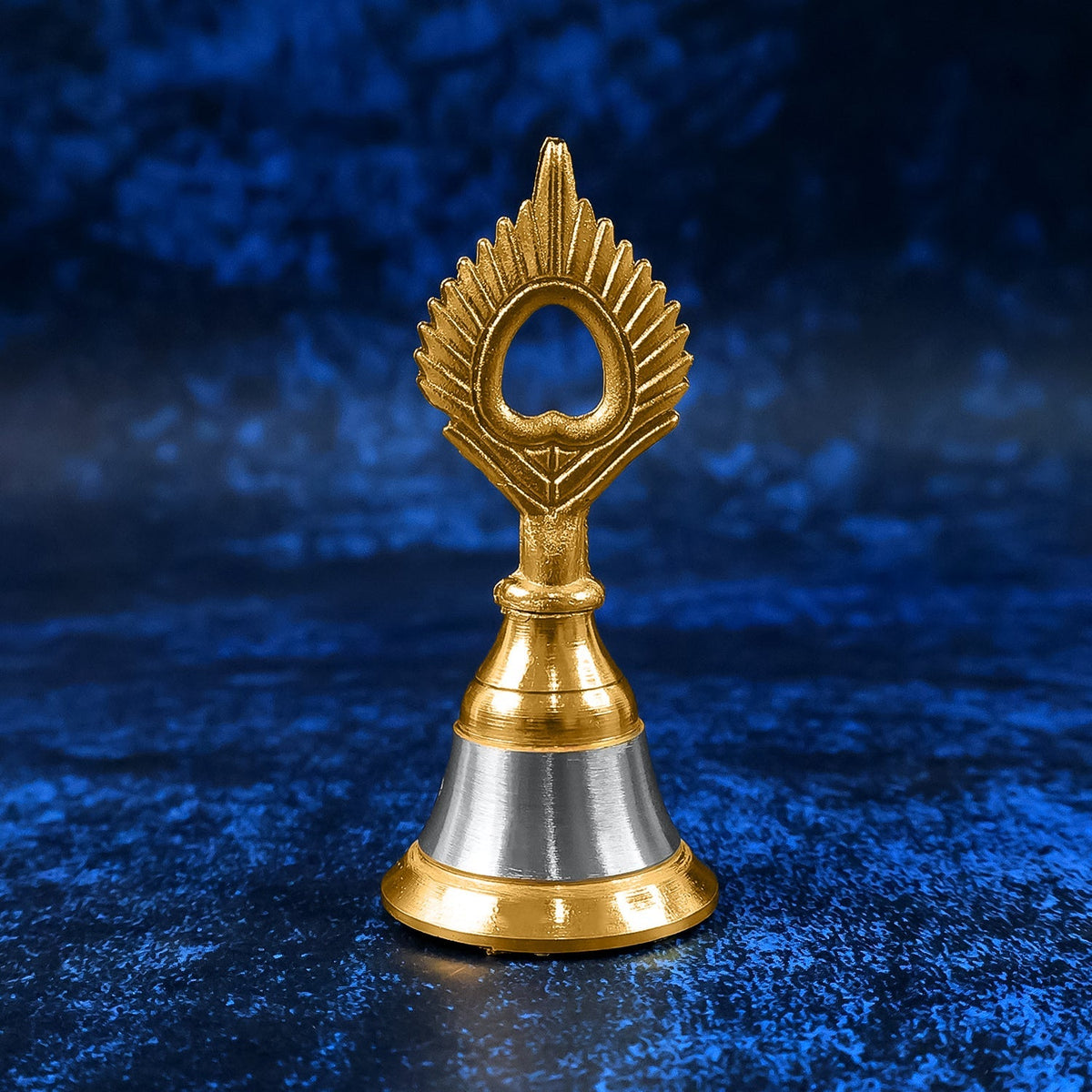 Handcrafted brass and steel temple ghanti with intricate design