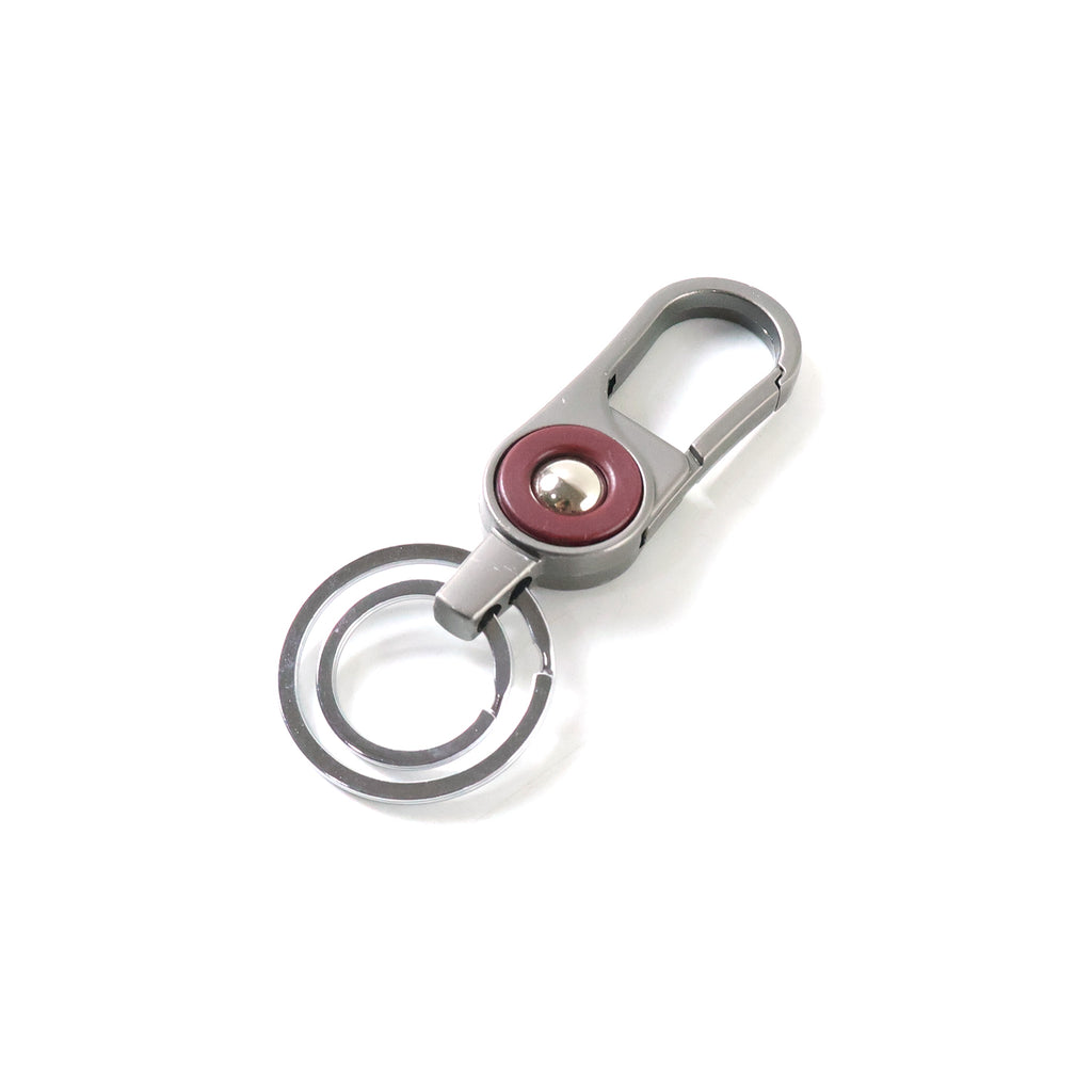 Premium Metal Key Holder With Dual Ring  Secure Clip (1 Pc)