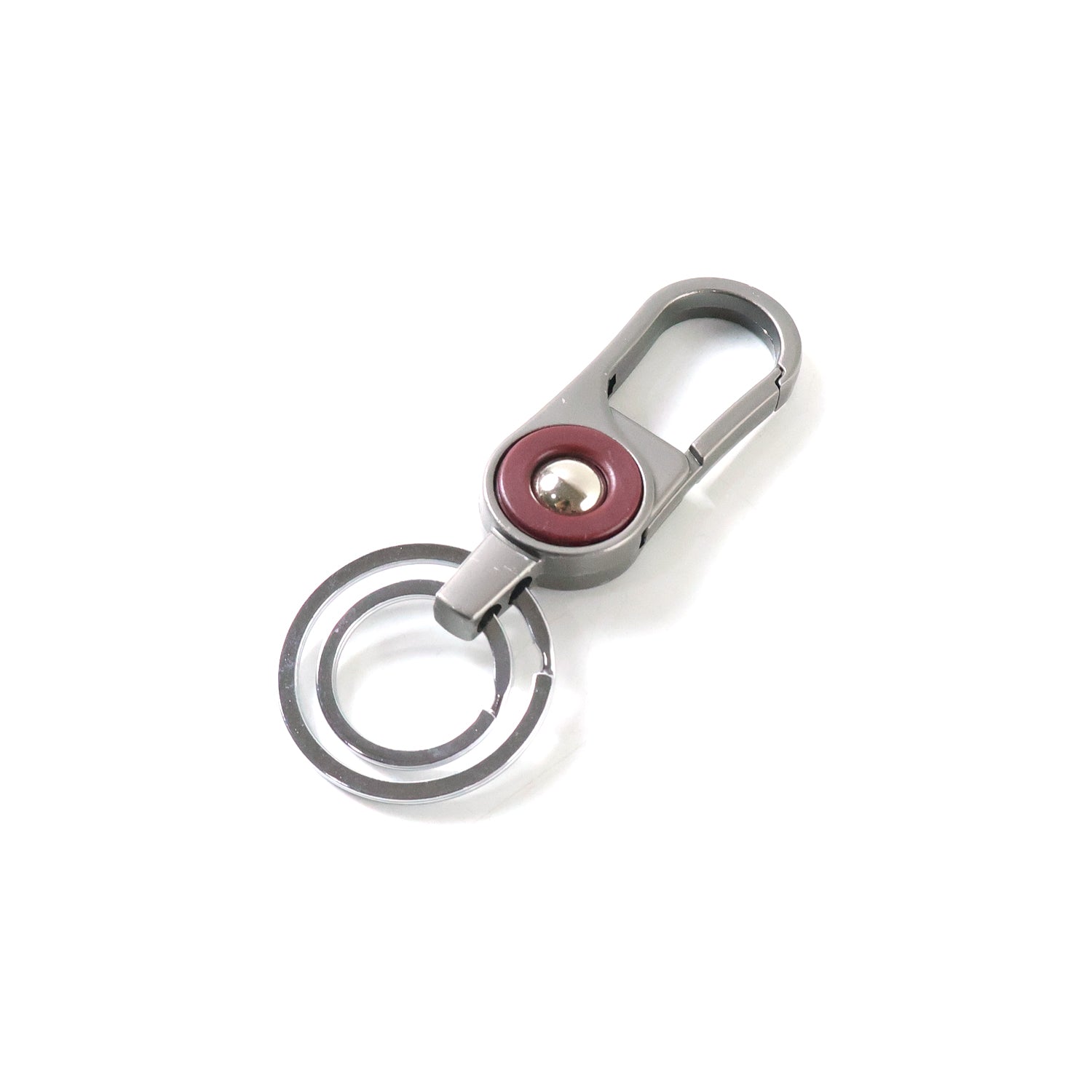 Premium Metal Key Holder With Dual Ring  Secure Clip (1 Pc)