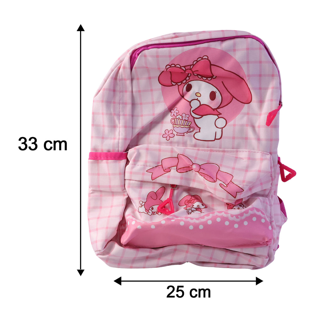 Cute Bow And Bunny Design Backpack  (1 Pc 13 Inch)