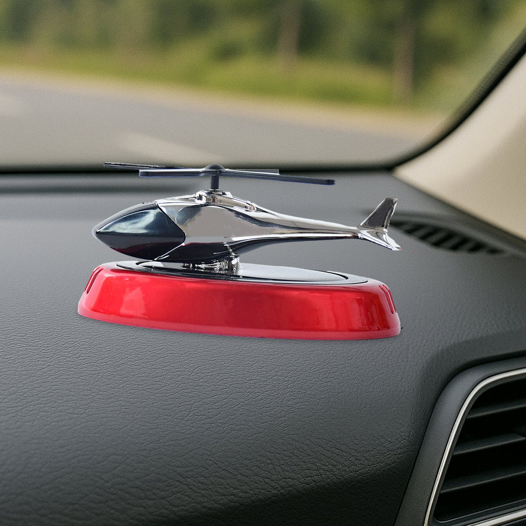 Side view of solar-powered helicopter car diffuser