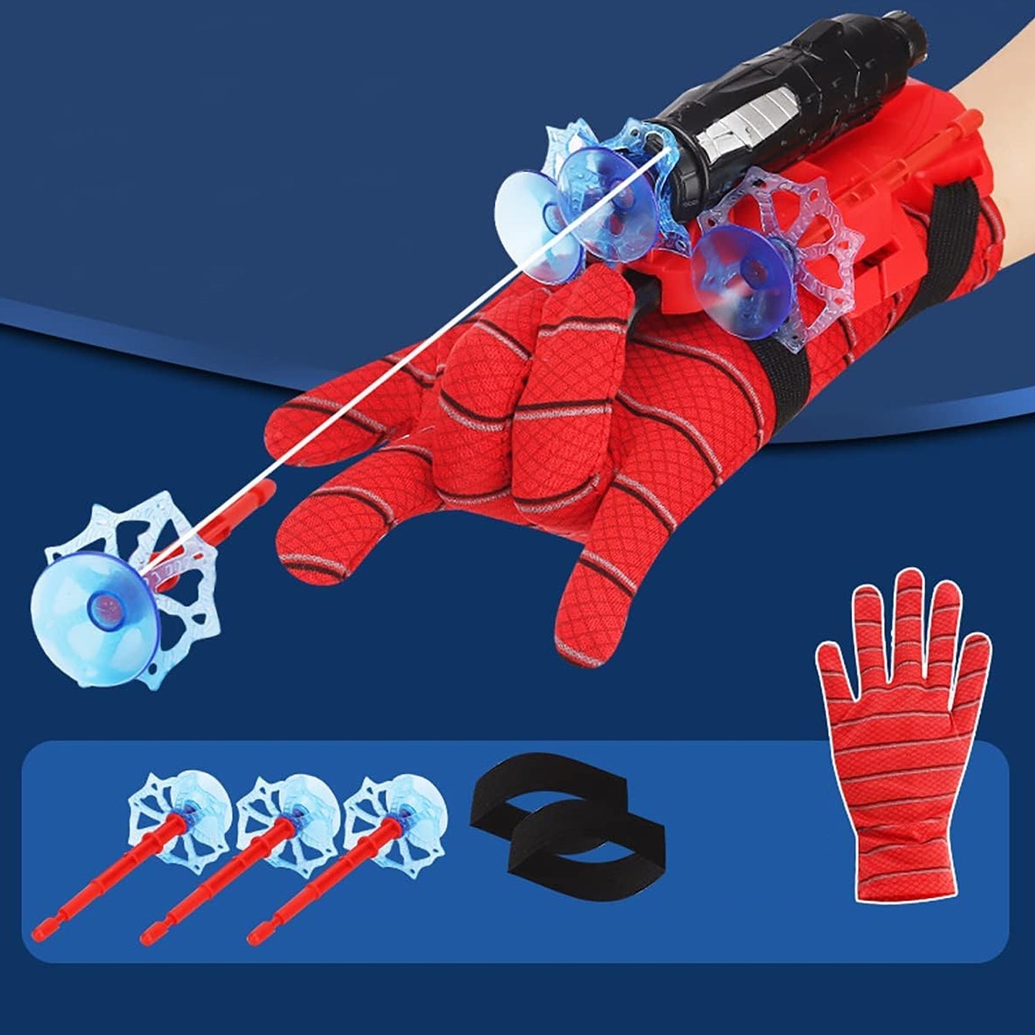 Web Shooter Toy launcher glove with suction cup projectiles