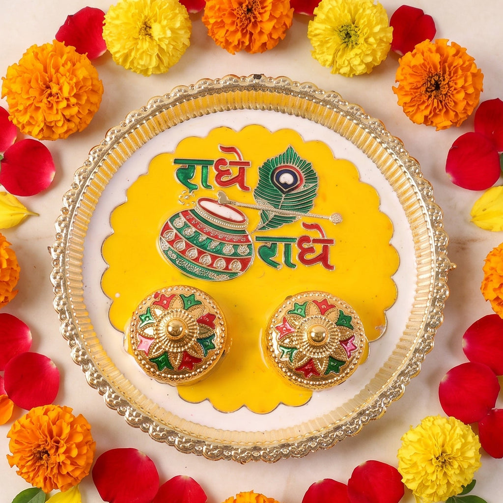 Kumkum thali top view