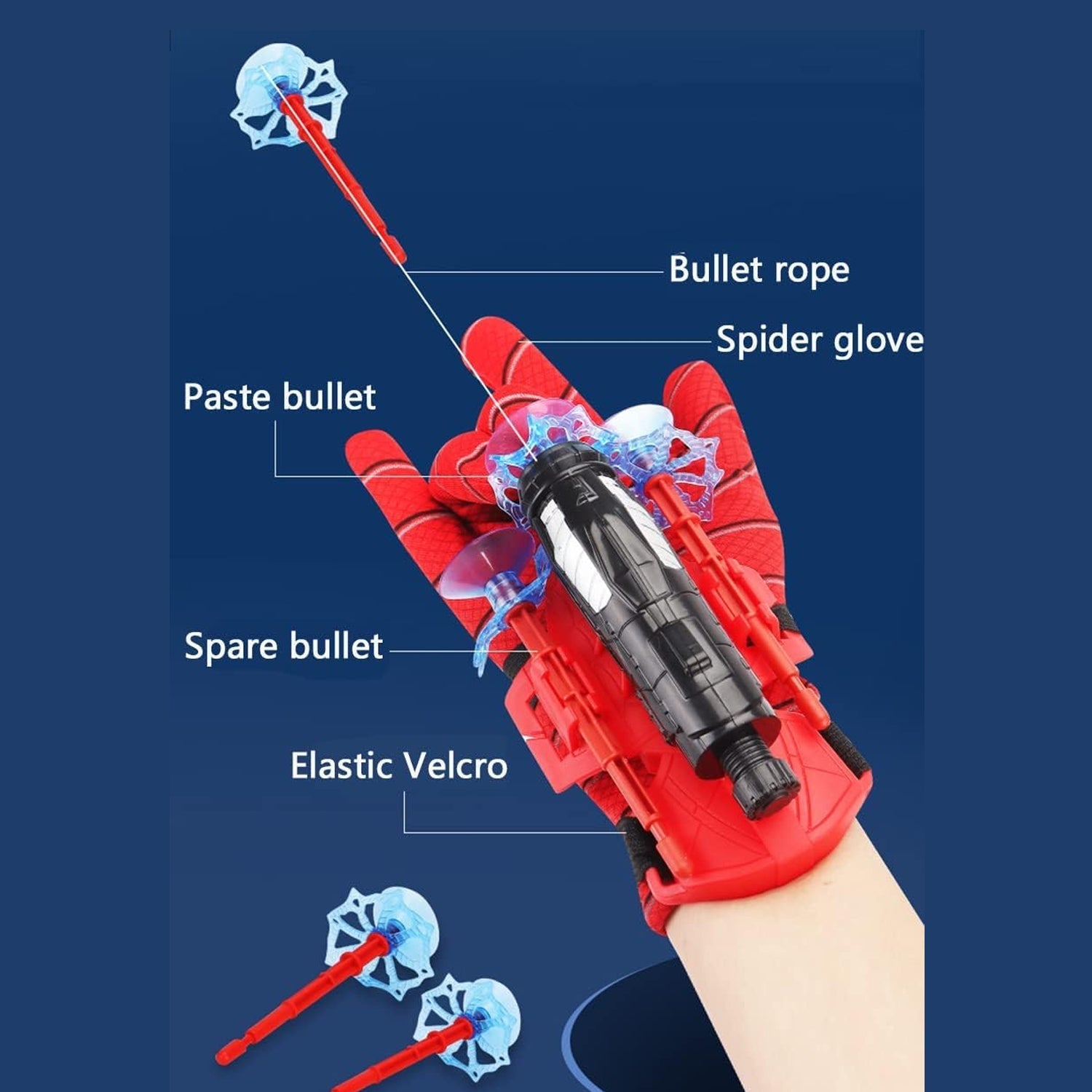 Web Shooter Toy set with multiple suction cup projectiles