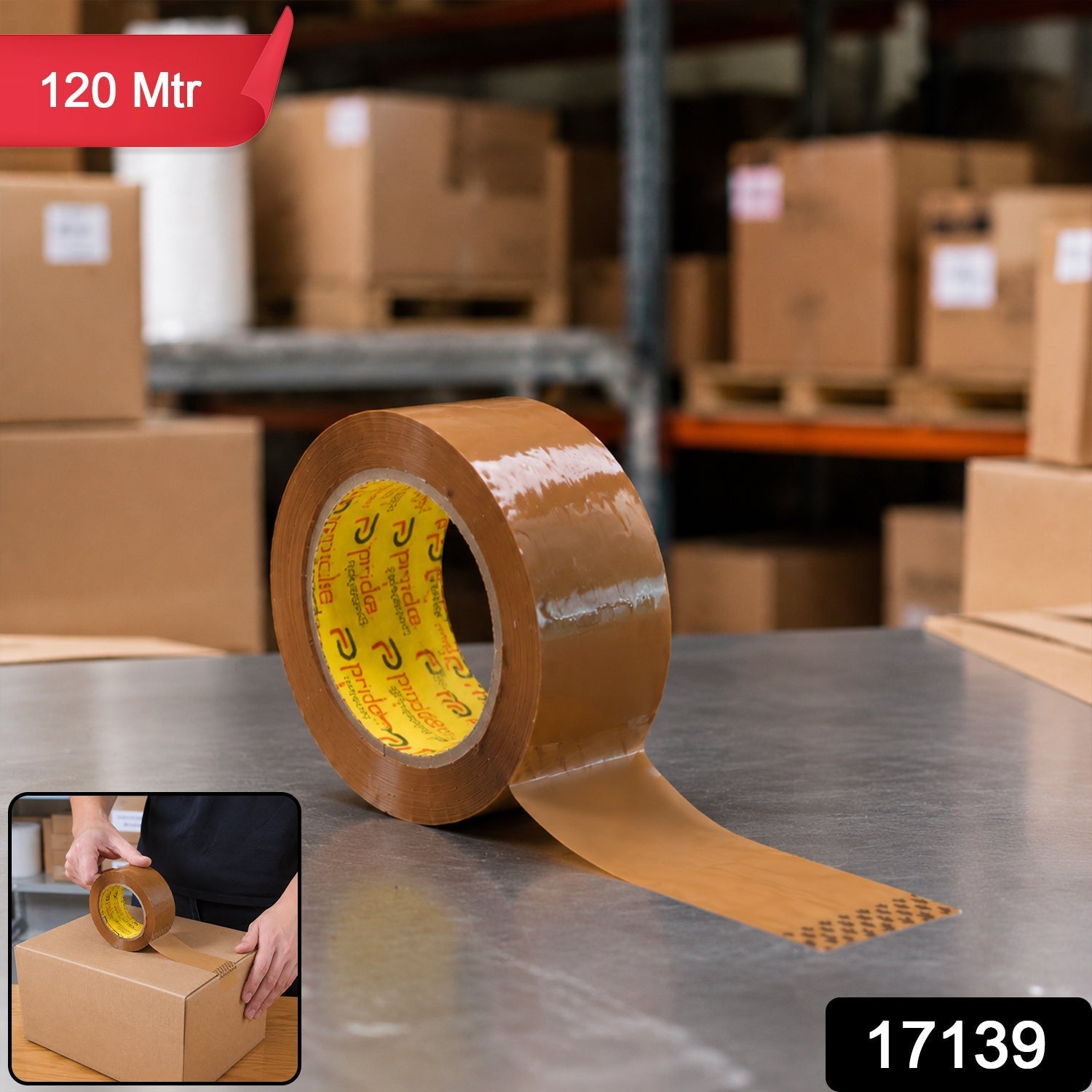 Brown Cello Tape For Box Sealing Packing And Shipping Use (120 Mtr)