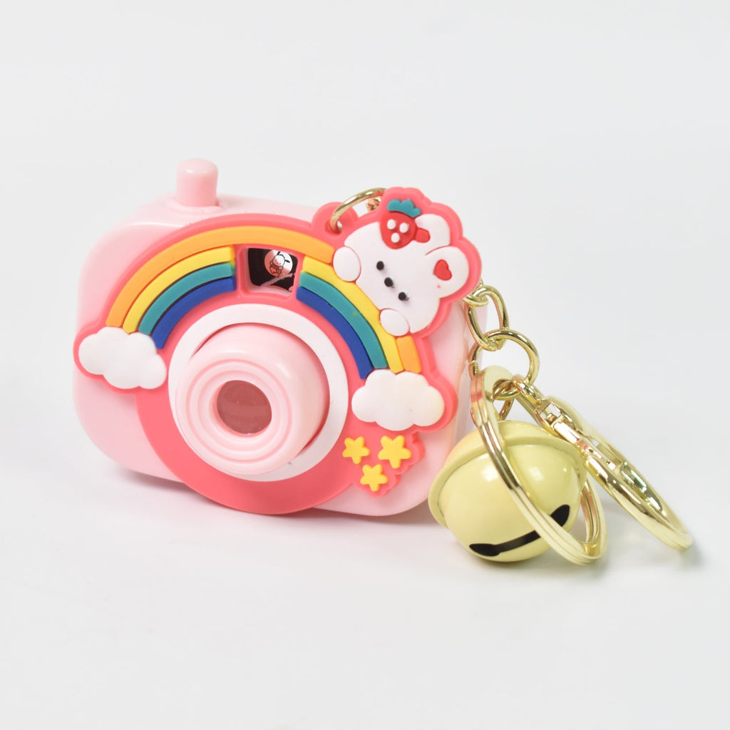 Projective camera keychain detail shot on white background