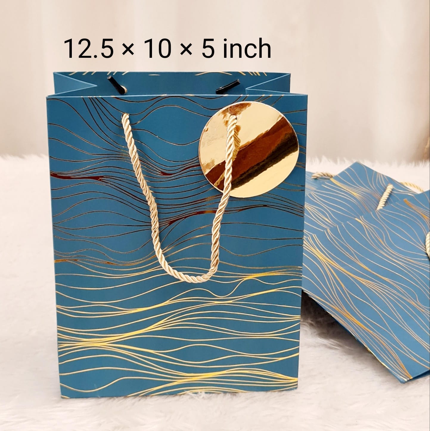 Random Colour Big Size Paper Bag With Handle 32 x 26 x 12 cm Gift Paper bag, Carry Bags, gift bag, gift for Birthday, gift for Festivals, Season's Greetings and other Events - Image 3