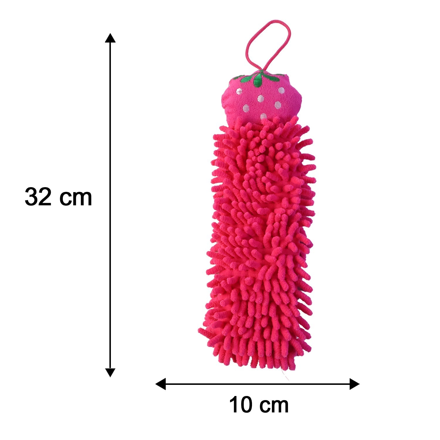 Microfiber chenille hanging hand towel dimension photo