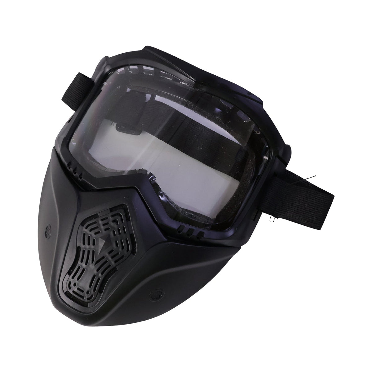 Black Bike Goggle Face Mask Isolated on White
