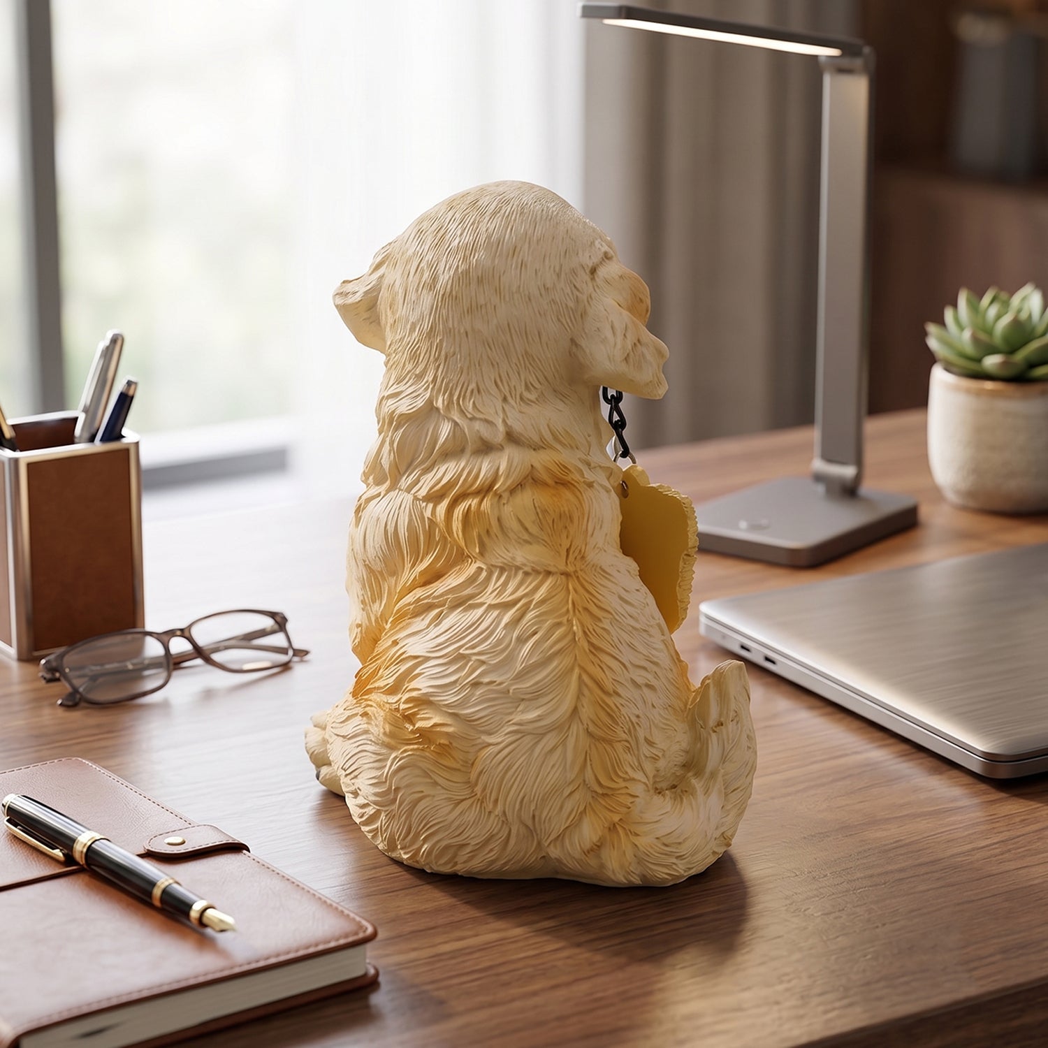 Cute Welcome Dog Statue Decorative Showpiece Resin Figurine For Home Decor (1 Pc)