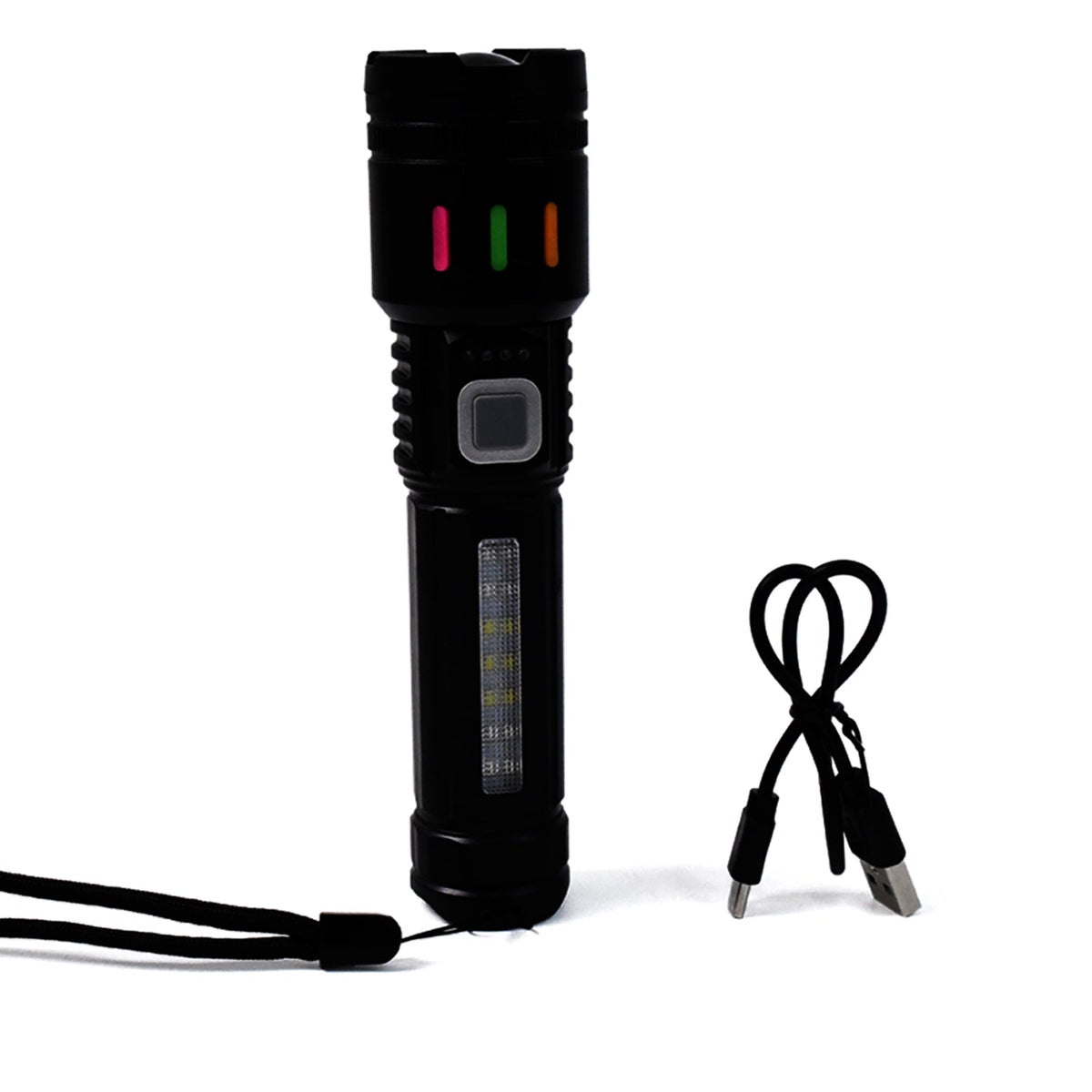 Zoomable LED flashlight outdoors