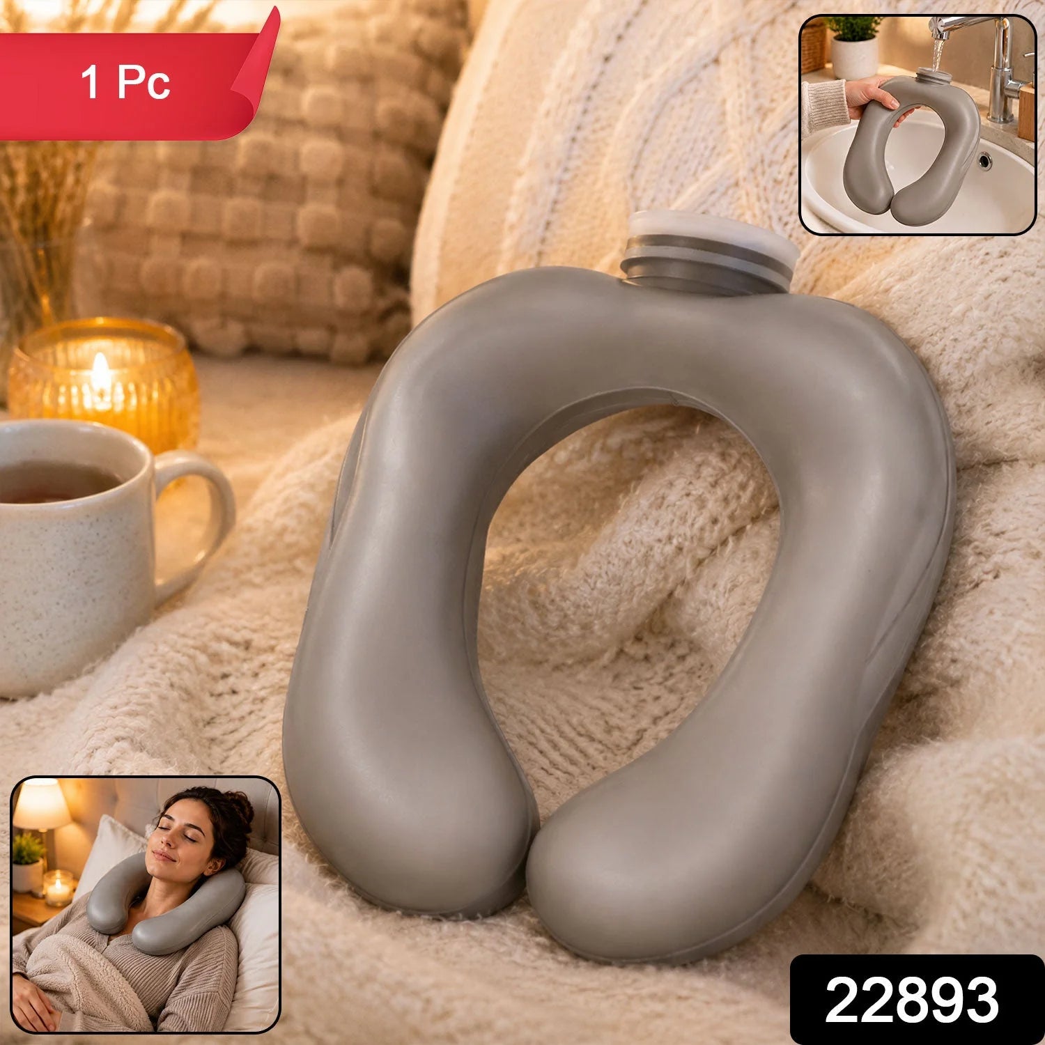 U Shape Hot Water Bottle Bag For Neck And Shoulder Pain Relief Warmth (1 Pc)