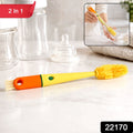 4 In 1 Silicone Bottle Cleaning Brush With Nipple Brush Long Handle (1 Pc)