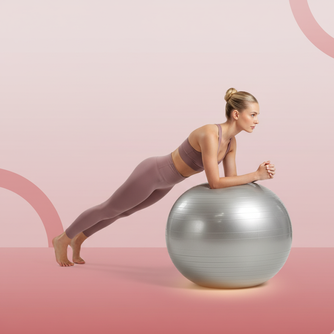 75CM stability gym ball deflated with foot pump ready for inflation