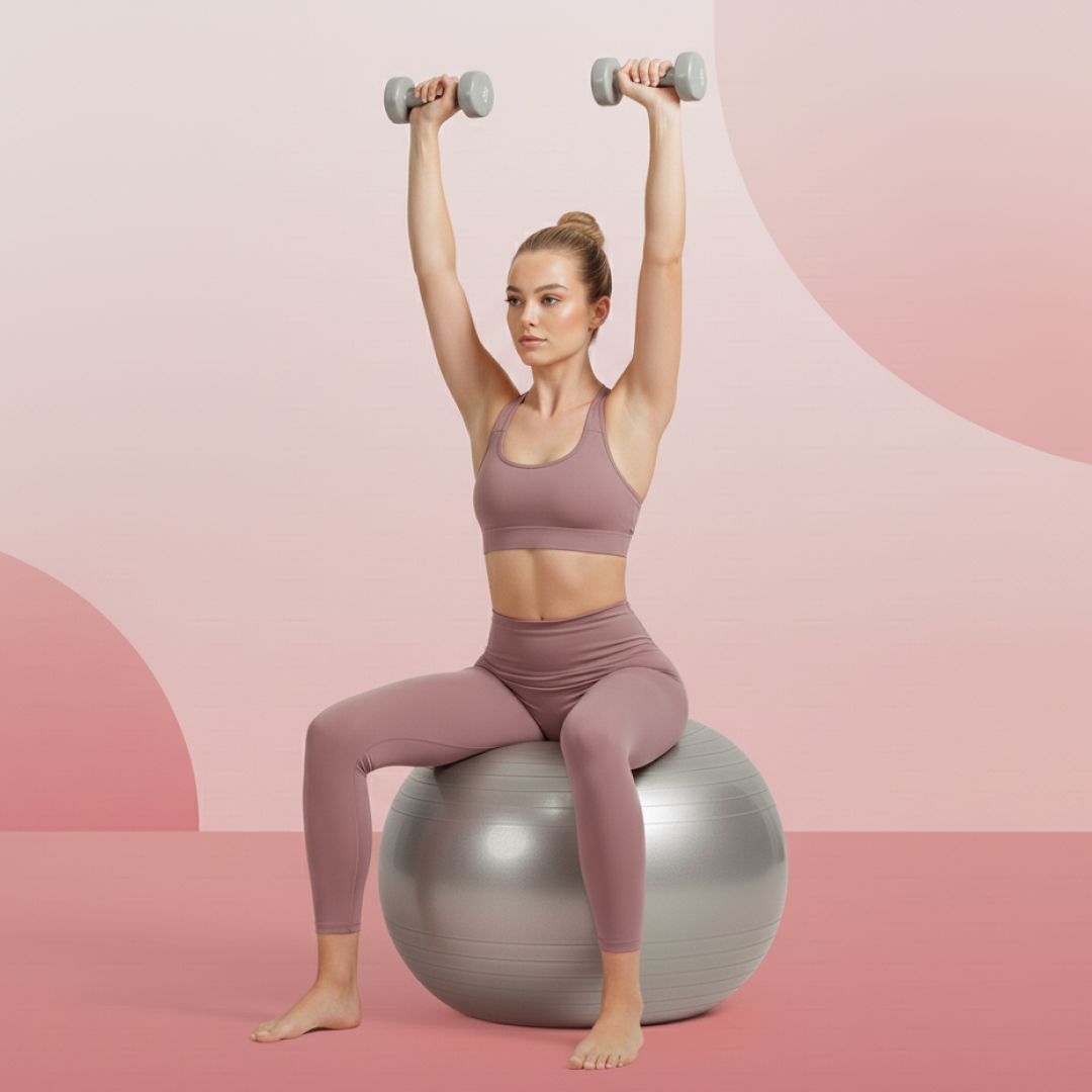 Packaged 75CM gym ball and foot pump box