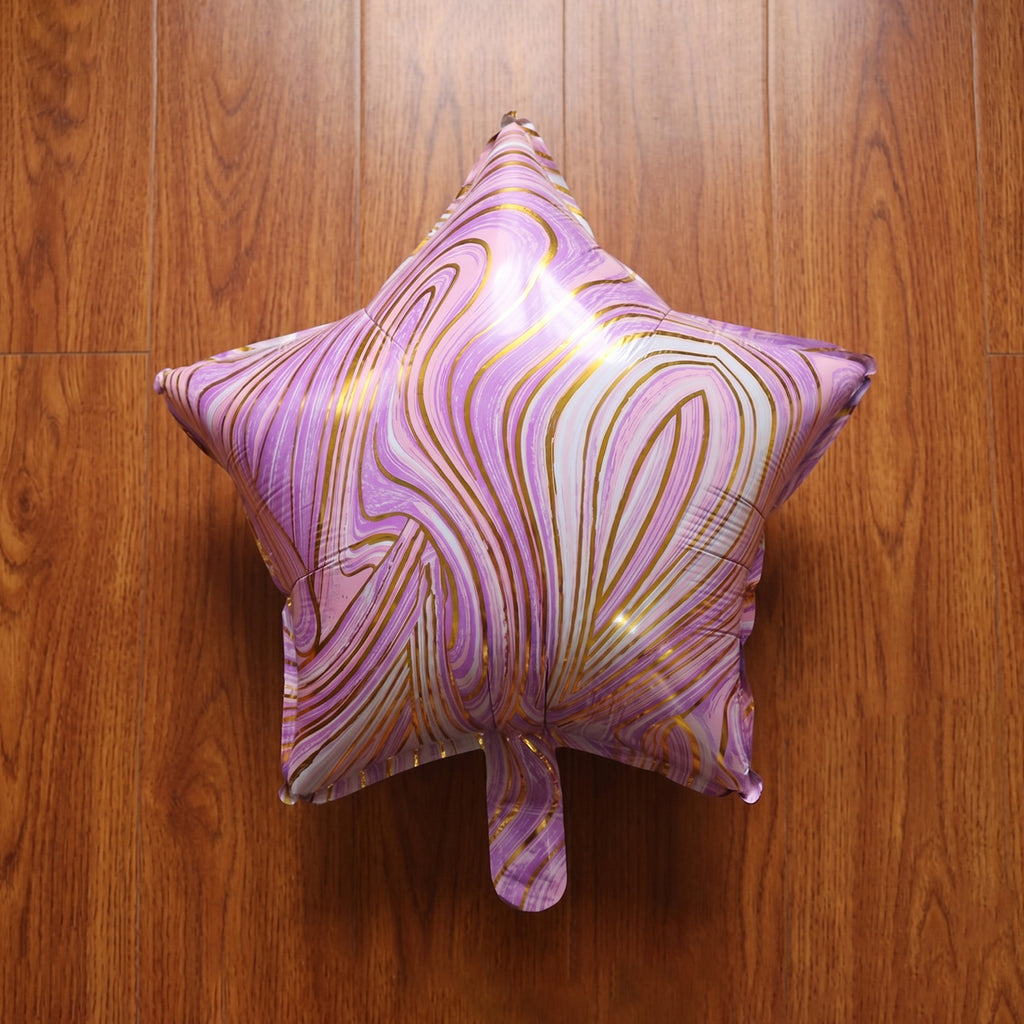 Star Marble Design Foil Balloon For Party Decoration 1 Pc