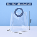 Small Transparent Bags with Circle Handle Gift Paper Bag, Carry Bags, Gift Bag, Gift for Birthday, Valentine, Marriage, Festivals, Season's Greetings and Events (Blue) (Small)(18 x 9 x 20 cm) - Image 4
