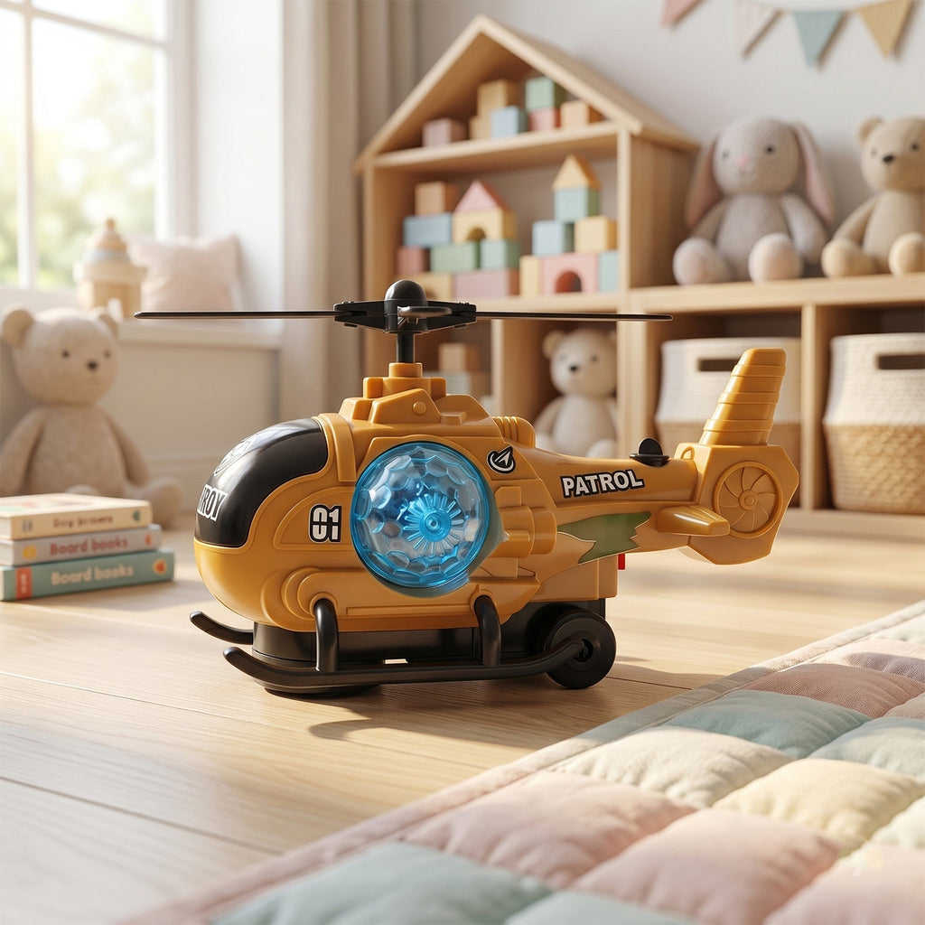 Military helicopter toy with lights and music