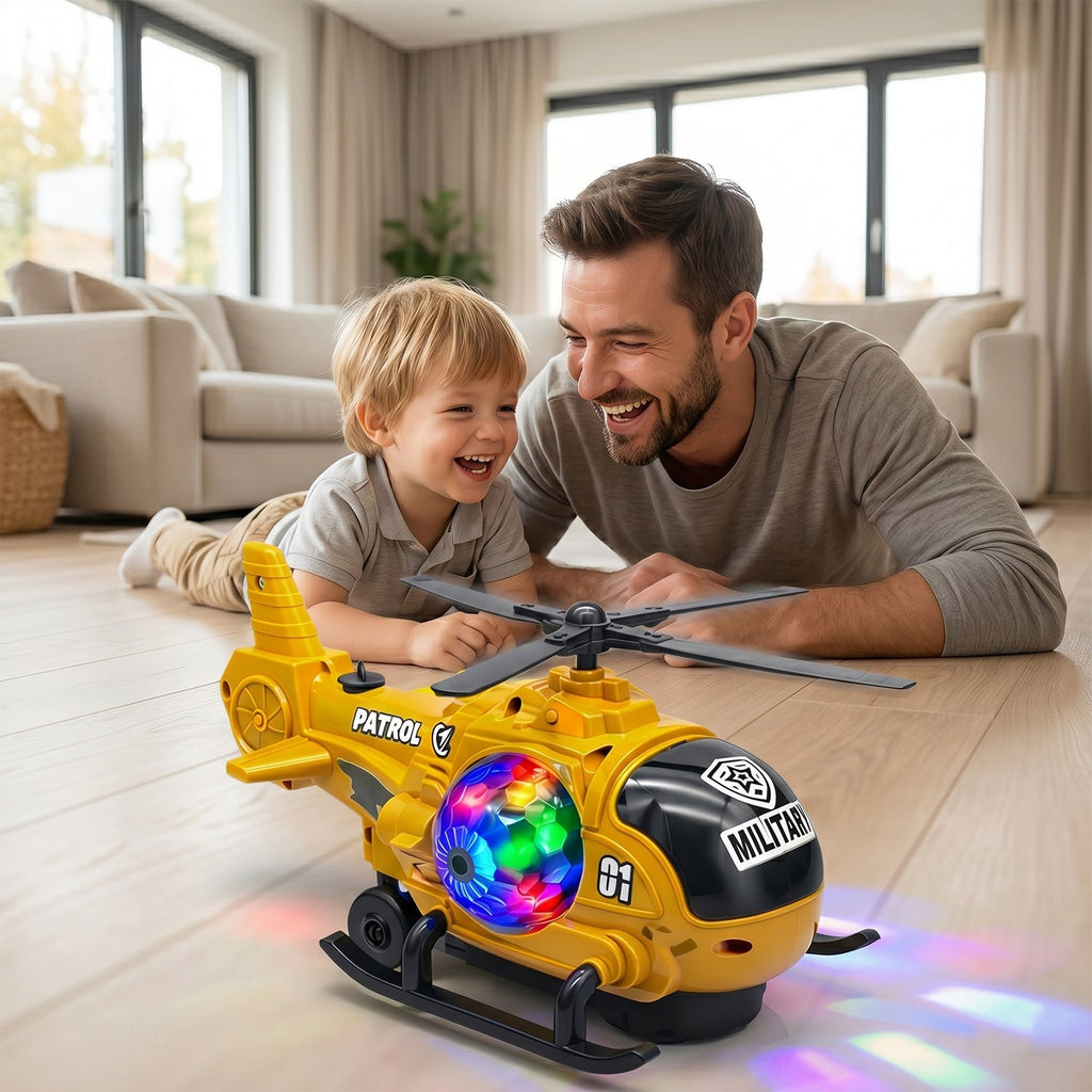 Military helicopter toy kids playing