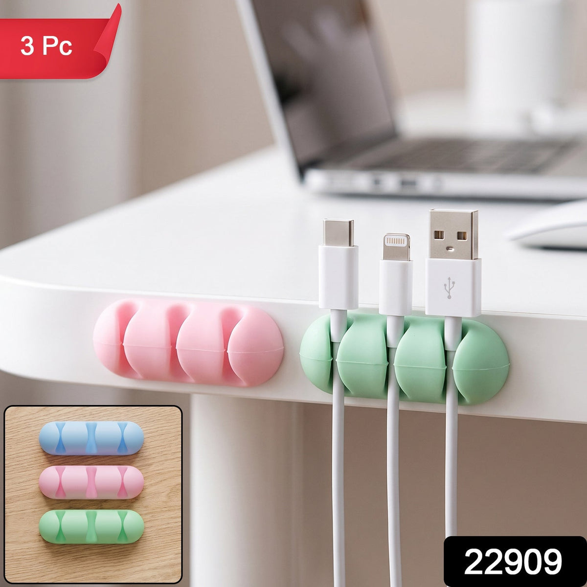 Silicone cable organizer holder with multiple cord slots - image 2