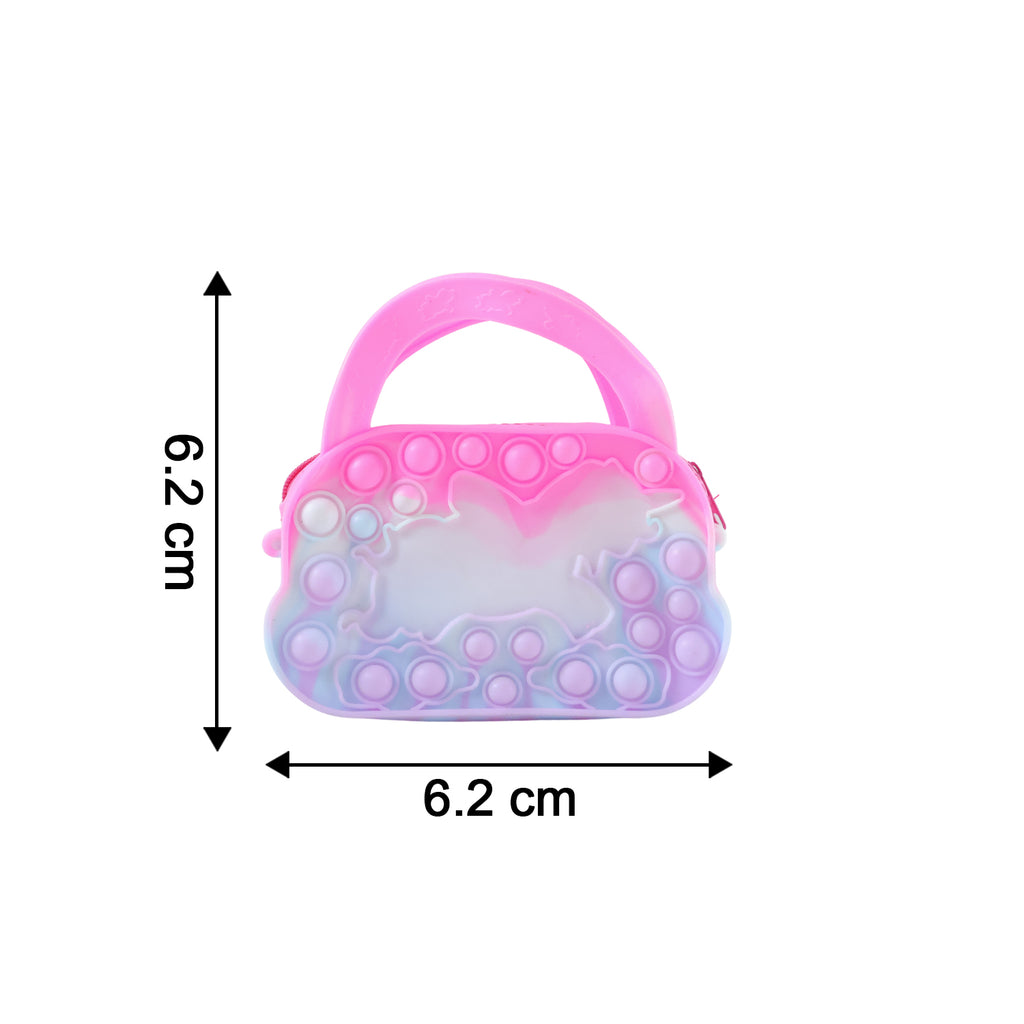 Silicone Pop It Coin Purse With Zipper And Handle (1 Pc)