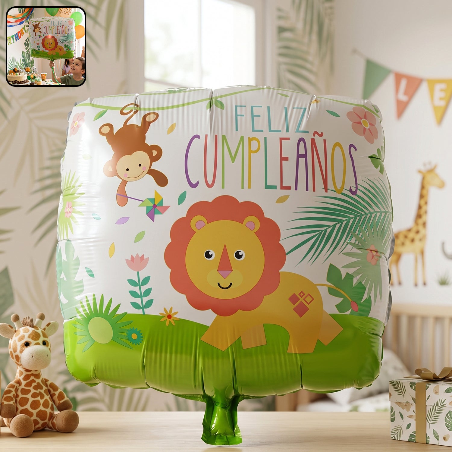 Jungle Theme Lion Birthday Foil Balloon (1 Pc)