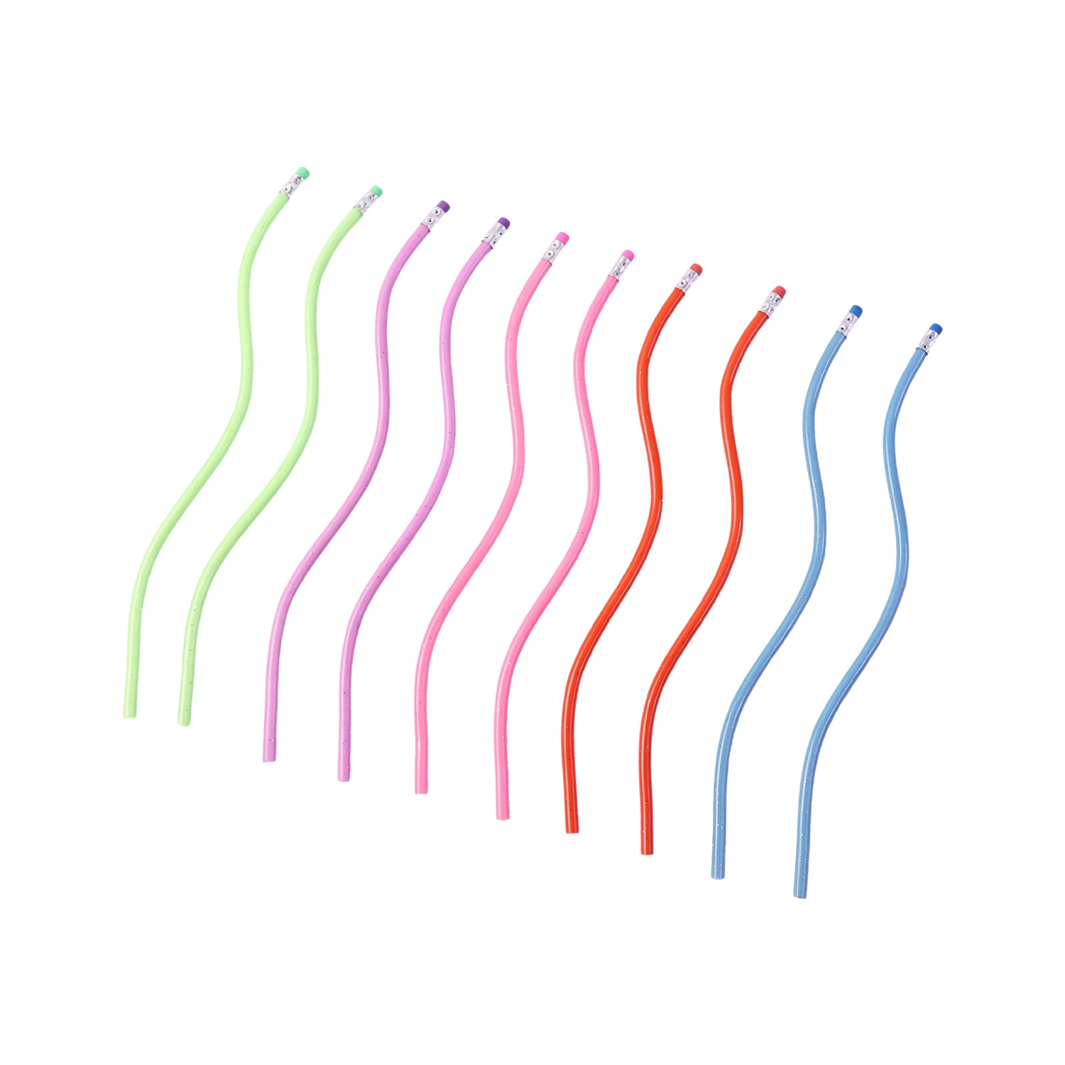 Flexible Bendy Soft Pencils With Eraser  10 Pc