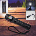 USB rechargeable LED flashlight with adjustable zoom and high lumens brightness