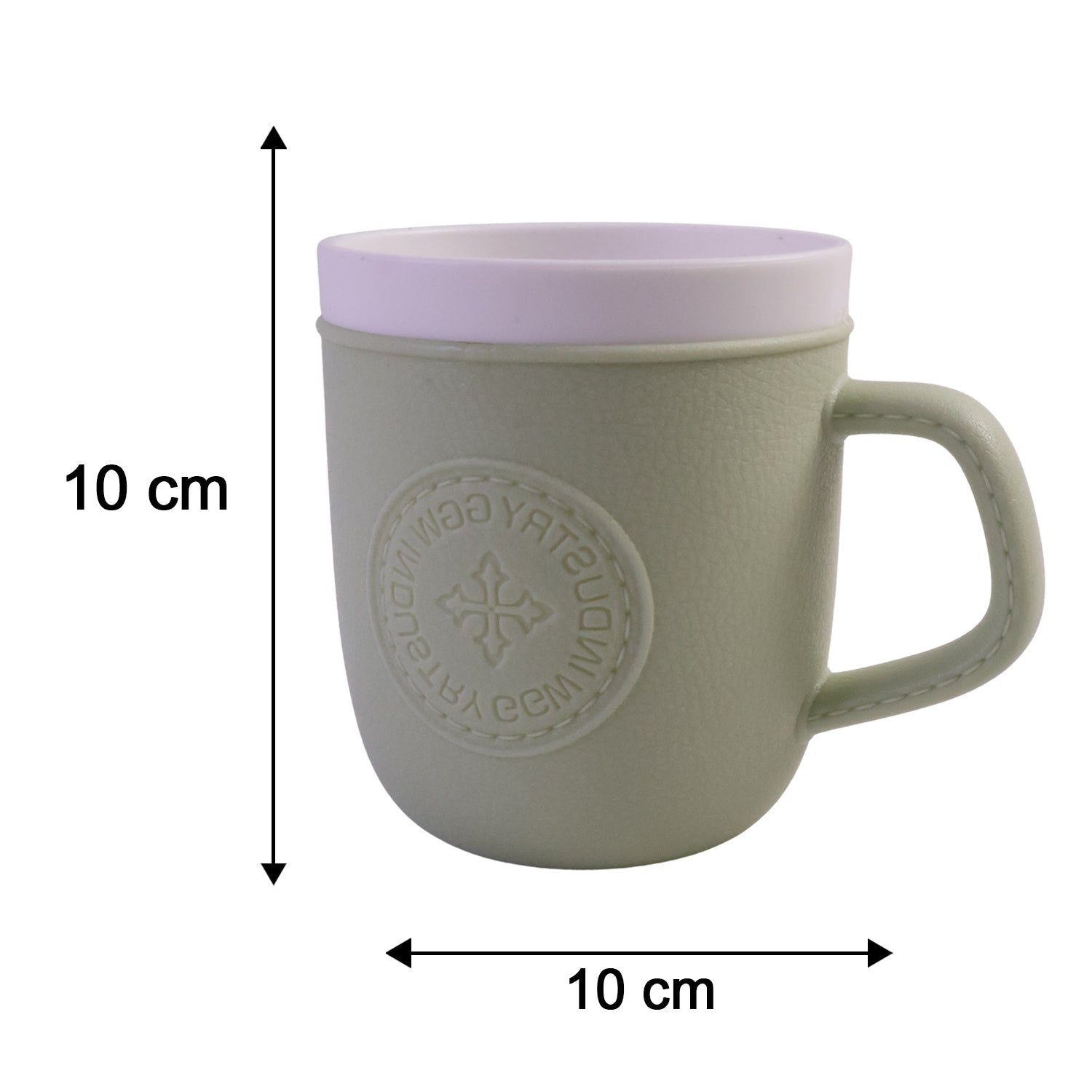 Plastic Coffee Mug With Handle Leather Texture Tea Cup For Home And Office (1 Pc)