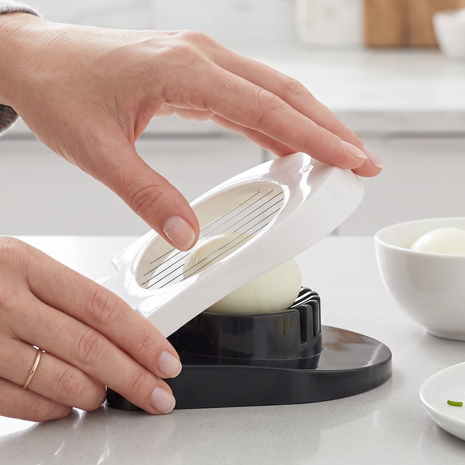 Egg Cutter Slicer Stainless Steel Wire Cutting Tool For Boiled Eggs (1 Pc)