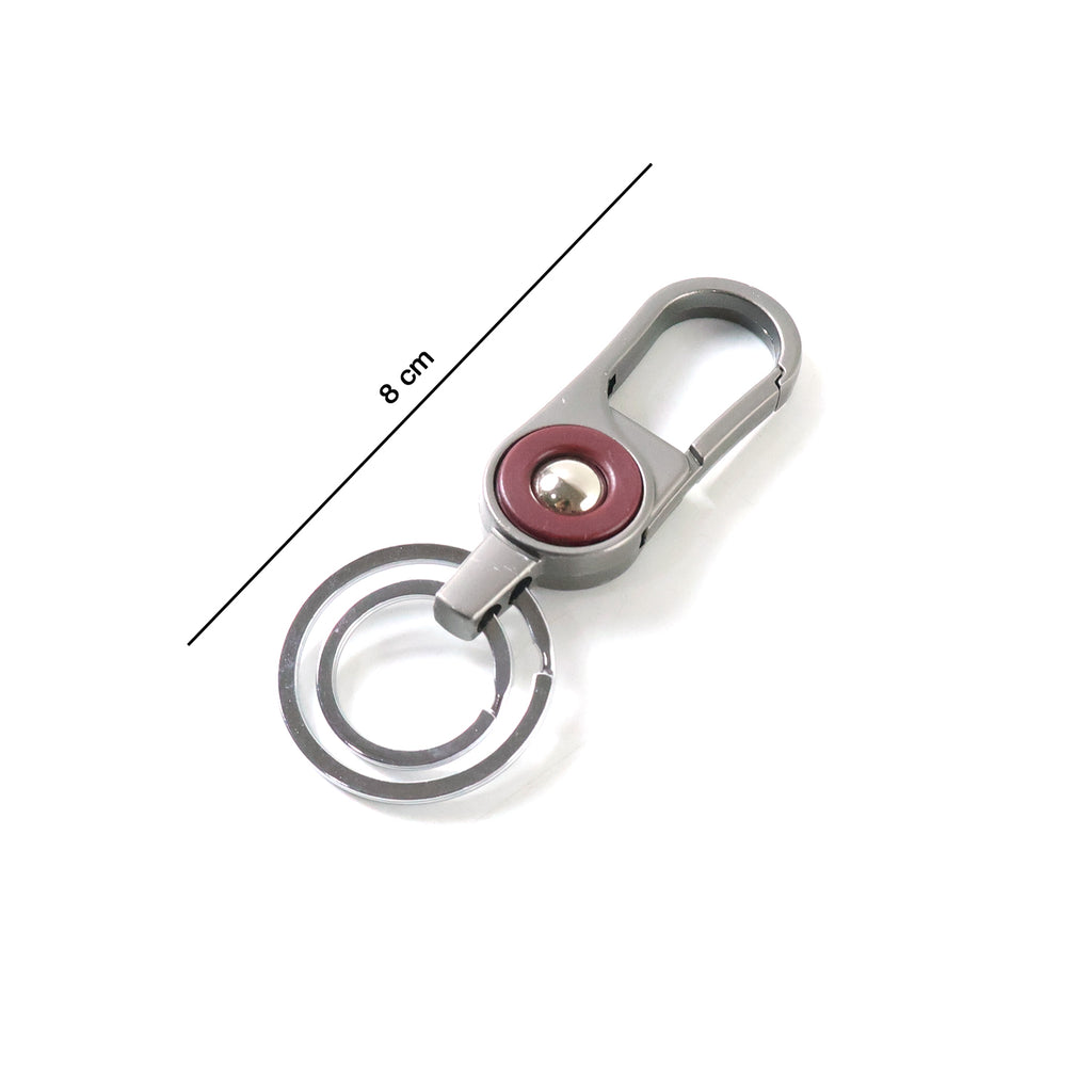 Premium Metal Key Holder With Dual Ring  Secure Clip (1 Pc)