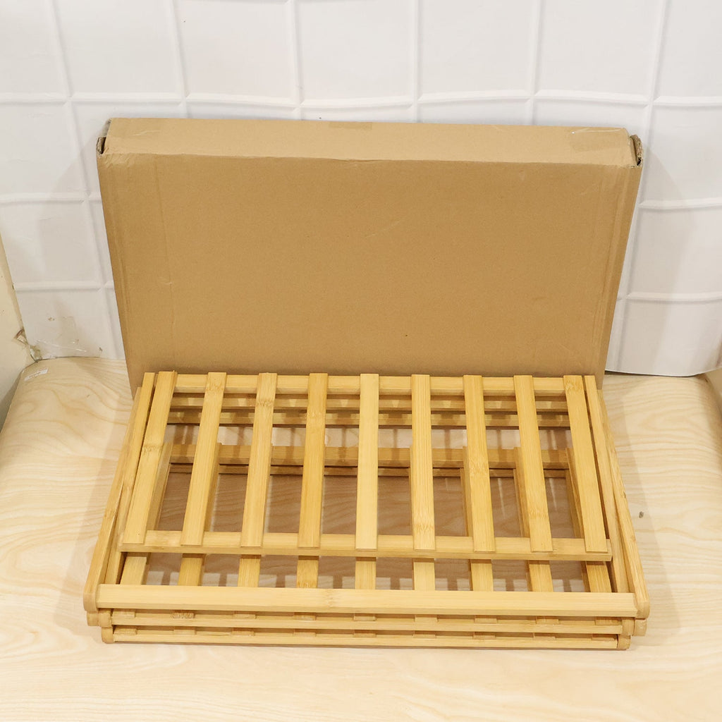 3 Layer Foldable Bamboo Shoe Rack Multi-purpose Storage Shelf (1 Set)
