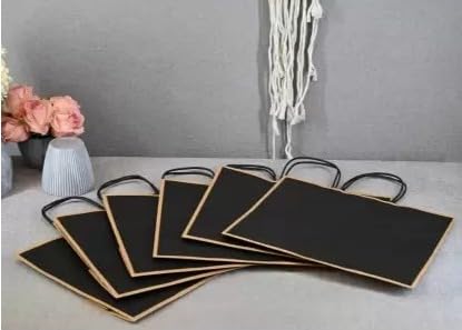 Large Size Black(27 X 32 X 11 cm) Paper Bags With Handle Gift Paper bag, Carry Bags, gift For Valentine Gifting, marriage Return Gifts, Birthday, Wedding, Party, Season's Greetings - Image 4