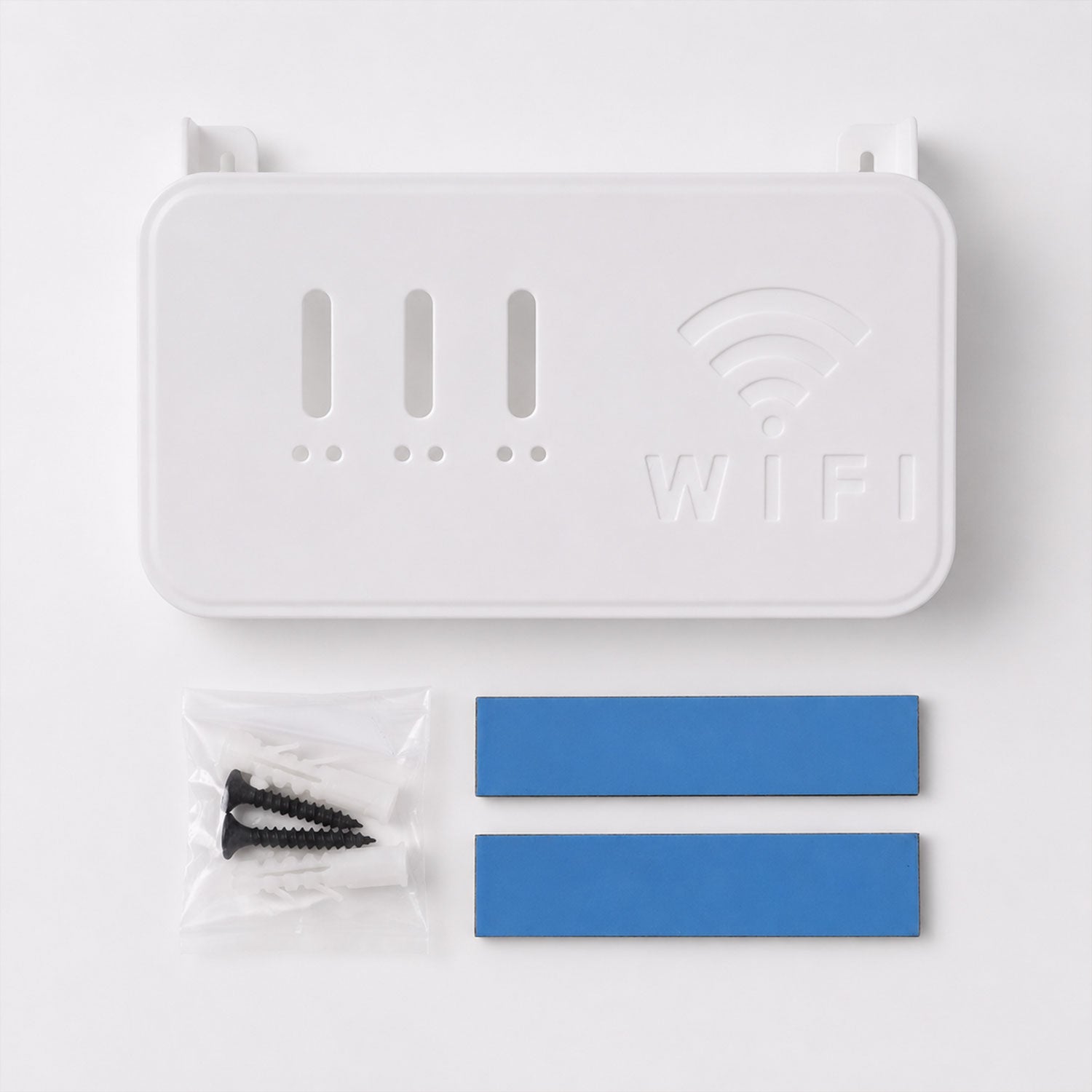 Wall Mount Wifi Router Holder Storage Box Organizer Rack With Screws (1 Pc)