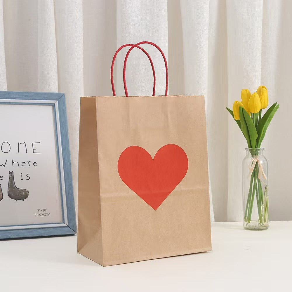 Small Reusable Heart Design Paper Bag Goodie Bag With Gift Tag Gift bag, Carry Bags, gift bag, gift for Gifting, Return Gifts, Birthday, Wedding, Party, Festivals, Events, Gift for Him/Her - Image 5