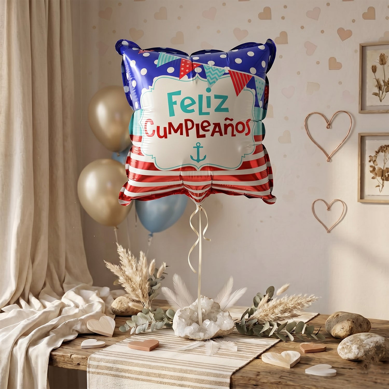 Square Feliz Cumpleanos Birthday Foil Balloon For Decoration (1 Pc)