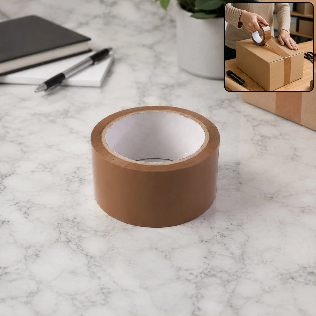 Brown Cello Tape For Box Sealing Packing And Shipping Use (60 Mtr)