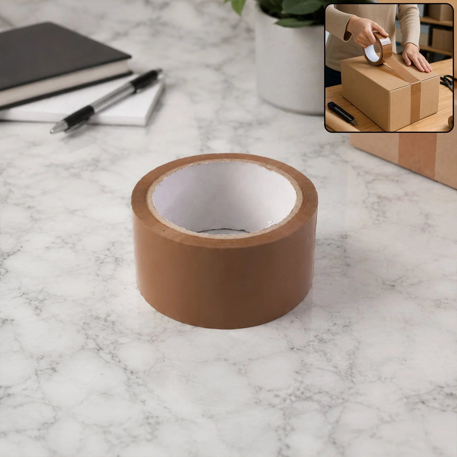 Brown Cello Tape For Box Sealing Packing And Shipping Use (60 Mtr)
