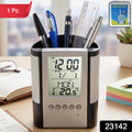 Multifunction Digital Calendar Desk Clock With Pen Holder (1 Pc)