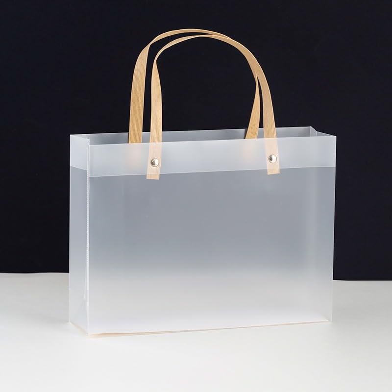 pack of 48pcs Big size (33 X 11 X 25 CM)Translucent Bags Goodie Bags With Handle Gift bag, hamper bag, Carry Bags, shopping gift bag, gift for Gifting, Presents, Return Gifts, Birthday, Party, Festivals (Big)