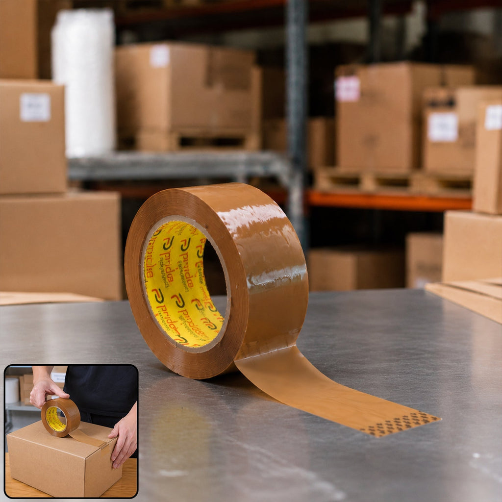 Brown Cello Tape For Box Sealing Packing And Shipping Use (120 Mtr)