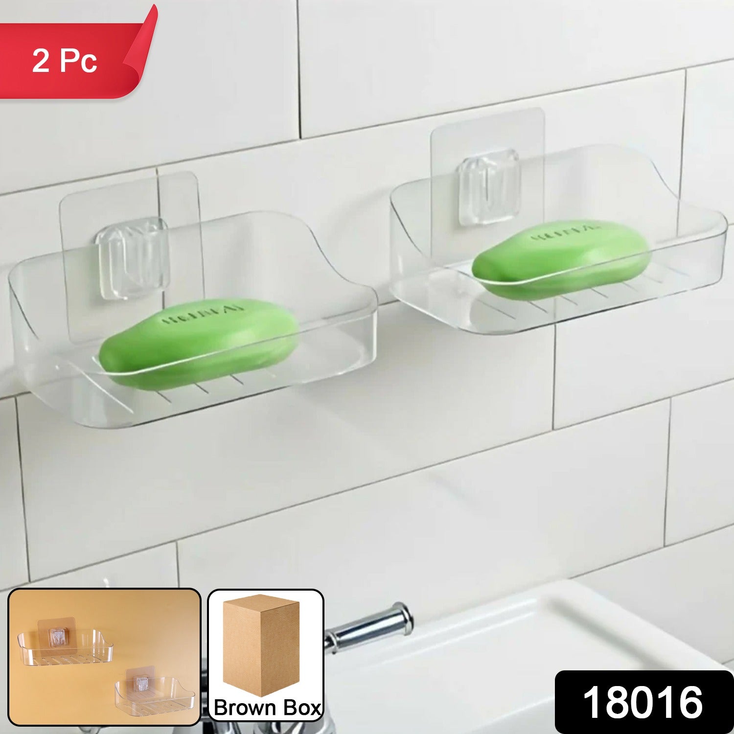 Wall-mounted Transparent Soap Dish Holder Set