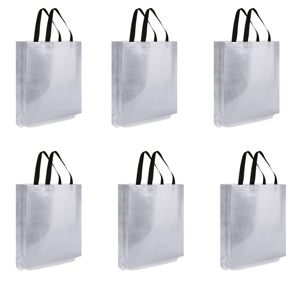 Small Size Non Woven Fabric Bag With Handle 21.5 x 22 cm Gift Paper bag, Carry Bags, gift bag, gift for Birthday, gift for Festivals, Season's Greetings and other Events(Silver) - Image 3