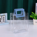 Small Transparent Bags with Square Handle Gift Paper Bag, Carry Bags, Gift Bag, Gift for Birthday, Valentine, Marriage, Festivals, Season's Greetings and Events (Blue) (Small)(18 x 9 x 24 cm) - Image 3