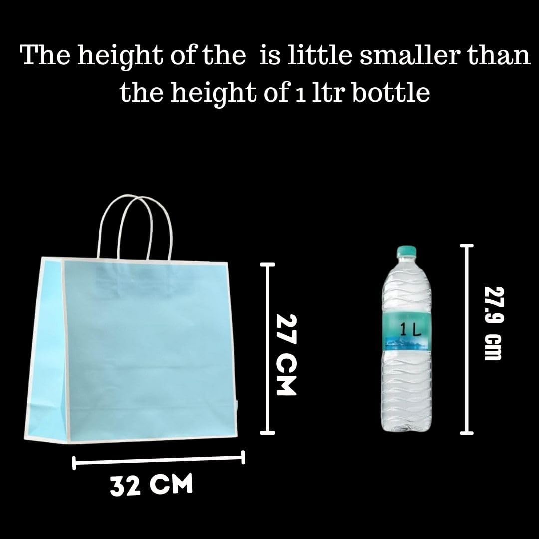Large Size Black(27 X 32 X 11 cm) Paper Bags With Handle Gift Paper bag, Carry Bags, gift For Valentine Gifting, marriage Return Gifts, Birthday, Wedding, Party, Season's Greetings - Image 5