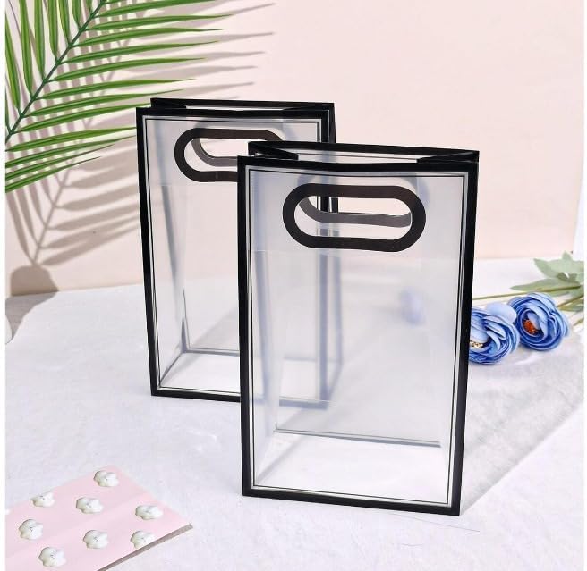 pack of 12pcs Big Size (30 X 12 X 40 CM) Transparent Bag Goodie Bags, Clear Gift Bag, Hamper Bag,Carry Bags,Shopping Gift Bag,Gifting,Presents,Return Gifts,Birthday,Festivals,Events