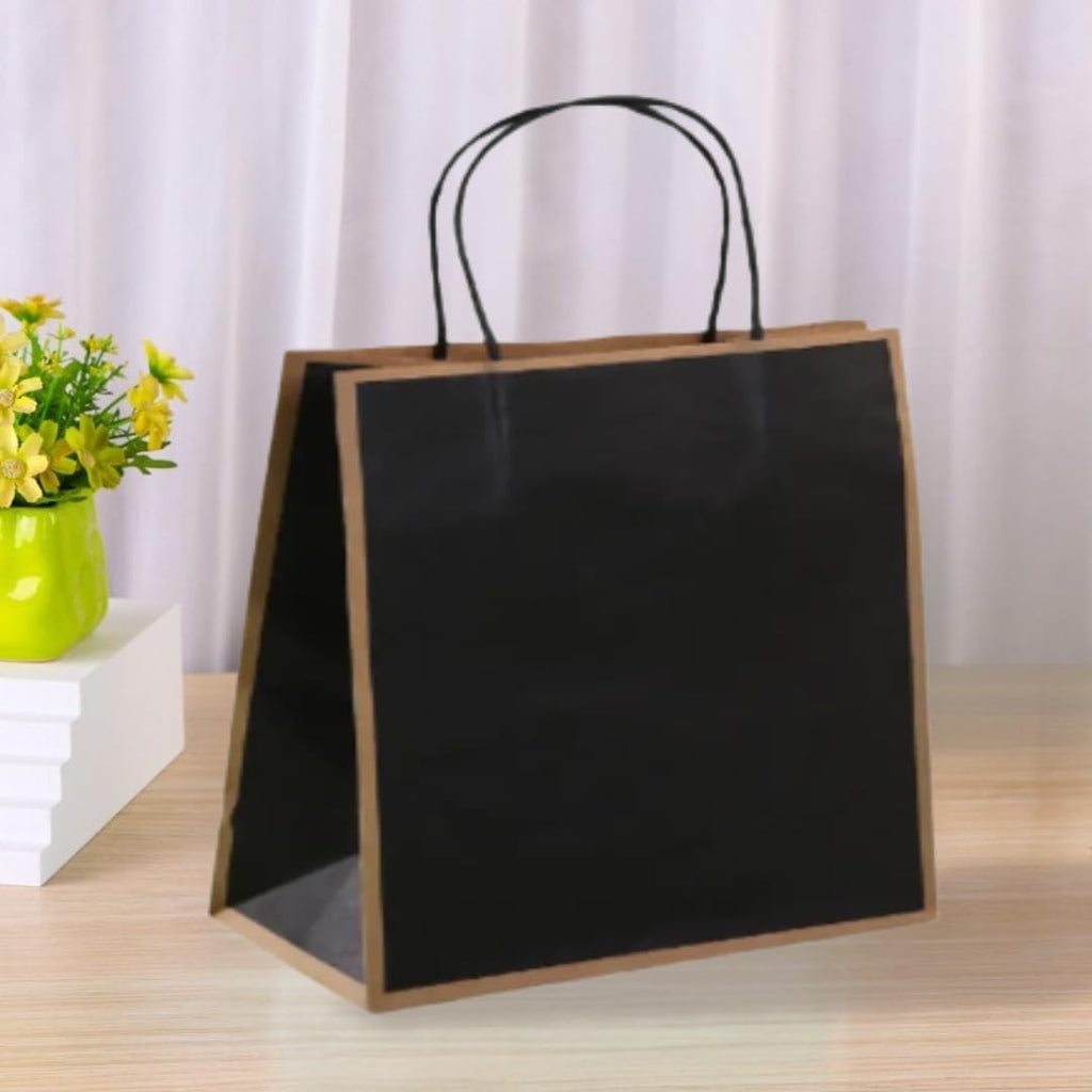 Large Size Black(27 X 32 X 11 cm) Paper Bags With Handle Gift Paper bag, Carry Bags, gift For Valentine Gifting, marriage Return Gifts, Birthday, Wedding, Party, Season's Greetings - Image 3