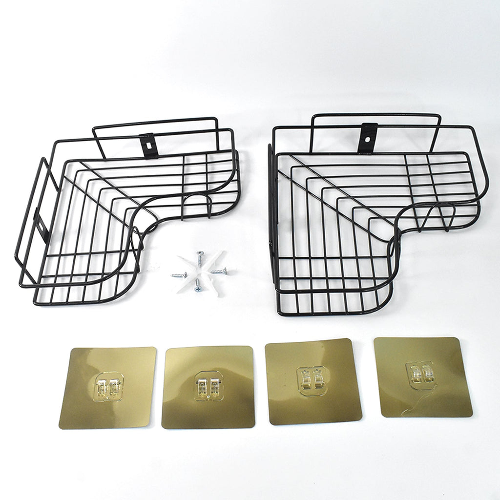 Zen flow style metal bathroom rack corner shelf
