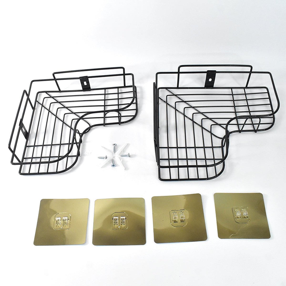 Zen flow style metal bathroom rack corner shelf