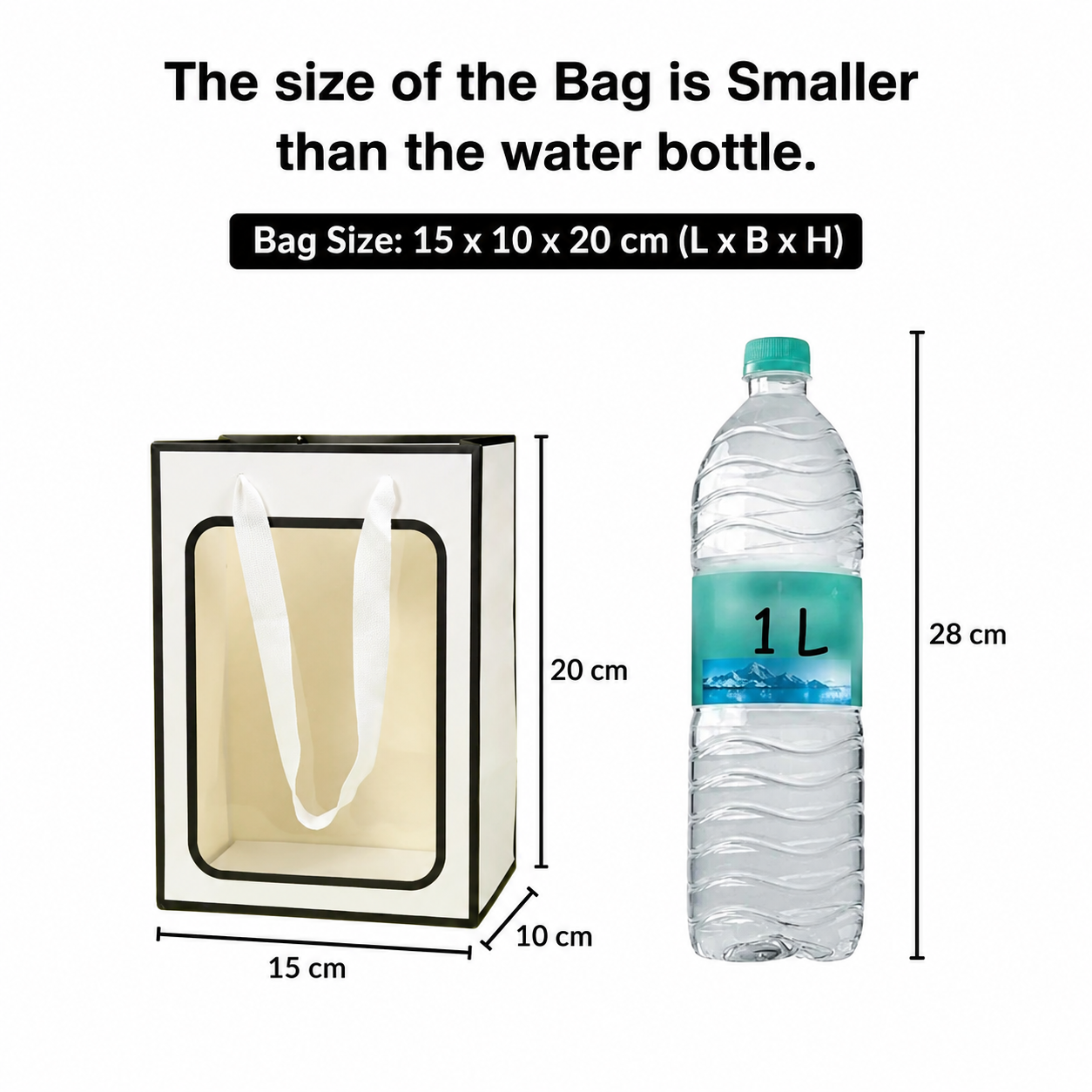 Small size Transparent Bag Goodie Bags With Handle Gift Bag,Hamper Bag,Carry Bags,Shopping Gift Bag,Gift For Gifting,Presents,Return Gifts,Birthday,Party,Wedding,Festivals,Events. - Image 4